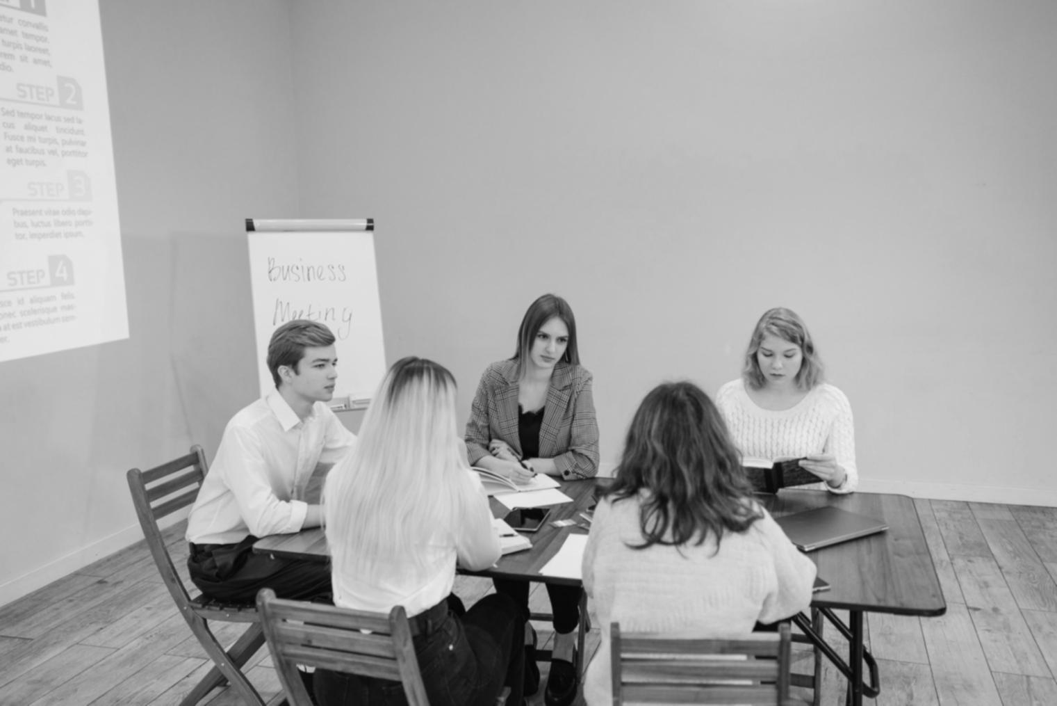 Strategic planning session showing marketing analysis and business development process